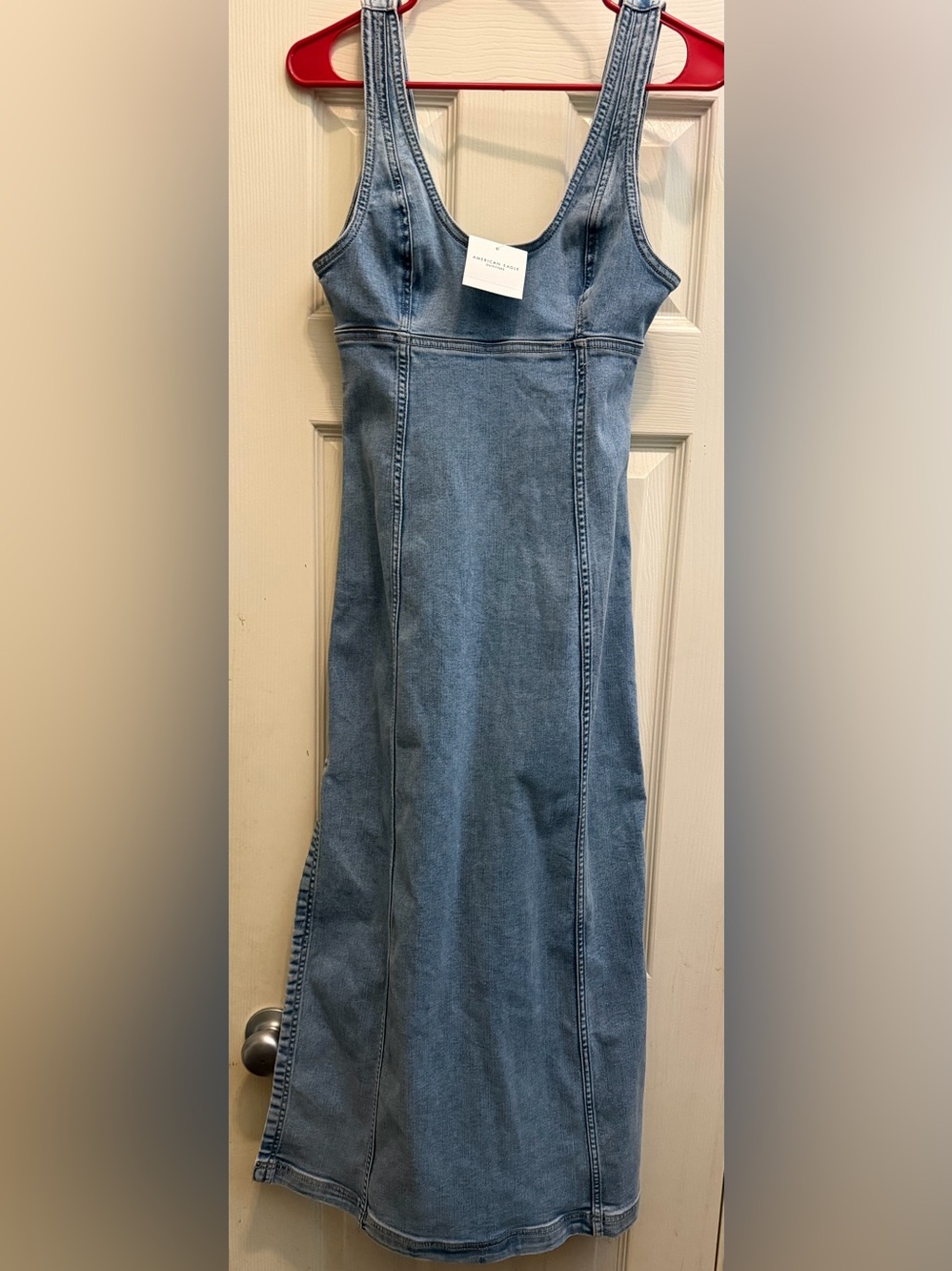 American Eagle Outfitters Light Blue Denim Maxi Dress